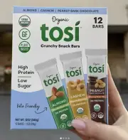 Tosi Crunchy Snack Bars (Almond Blueberry, Cashew Coconut, Peanut Choco) 12 Bars
