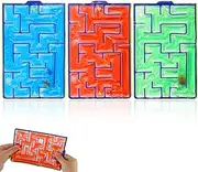 lasuroa Pack of 3 Sensory Labyrinth Fidget Squeeze Toy Sensory Boards Soothing Toy for Adults Children Against Autism Stress School Classroom Home