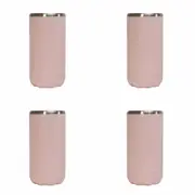 4x Annabel Trends 14.5cm S/S Can Cooler Beer/Soda Beverage Insulated Skinny Pink
