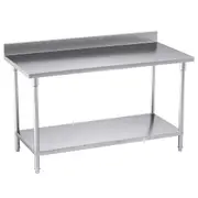 SOGA 85cm Commercial Stainless Steel Prep Work Bench Table with Back-splash