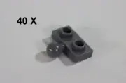LEGO® Dark Gray Plate 1 x 2 with Tow Ball on Side [40 Pieces] ID 14417