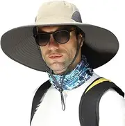 [Acokac] 【Oversize XXL&Wide Brim】 Sun Hats for Men, 【UPF50+Waterproof】 Fishing-Hat Boonie Bucket for Hiking Safari Beach Garden