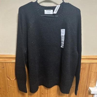 Old Navy Go-Recycled Sweater Black Womens Large Pullover Poly/Wool (#47)
