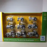 Ertl John Deere "Decades of Partnership" Silver Tractor Set 1/64 JD-45729OTP-B
