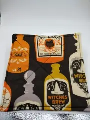 6142 Magical Print Cotton Pot Holders approx 7" sq Kitchen Magic Witches Potions