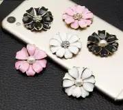 Flower Pearl Rhinestone Crystal Flatback Buttons Wedding DIY Decoration 3.2 cm