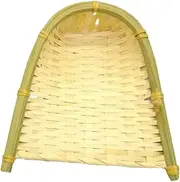 [Générique] Small Woven Dustpan, Weaving Dustpan, Rustic Straw Pan Decoration, Handmade Storage Tray for Photography Prop, Home Accent, Living Room Bedroom Kitchen, 6.3 x 6.3 Inches, 1 Piece