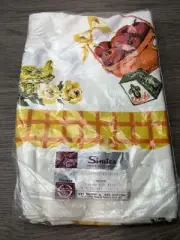 NOS Vintage Tablecloth Simtex Stevens Country Kitchen Yellow 52x70