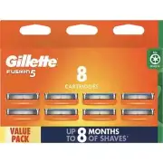 8 Pack Gillette Fusion Manual Cartridge Razor Blades *Made In Germany