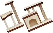 Hohopeti 1:12 Dollhouse Miniature Furniture Cat Crawler Wooden House Adornments Tree Models