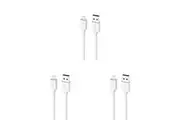 3PK Moki USB-A to MFi Certified Lightning SynCharge Cable 1 Meter Classic White