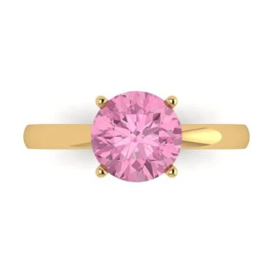 2Ct Round Cut Pink Gold Solitaire Engagement Promise Statement Anniversary Ring