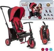 smarTrike STR3 5-in-1 Folding Baby Tricycle, Red