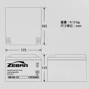 【CSP】EB28-12 銀合金膠體電池(12V28Ah電動車 電動機車 老人代步車 電動輪椅 更換電池 電池沒電)