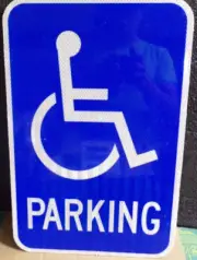 ZING 2351 Handicap Parking Sign, 12" W, 18" H, English, Aluminum