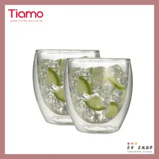 【54SHOP】Tiamo 雙層玻璃杯 275ml 2入/組 HG2232 咖啡杯 水杯 冷飲杯 通過SGS檢測