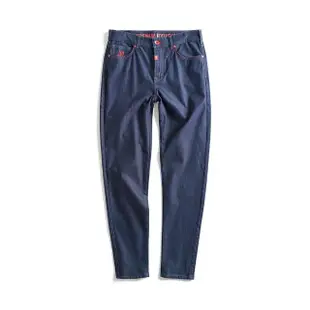 【EDWIN】男裝 大師系列 JERSEYS迦績 口袋印花超彈性錐形褲(原藍色)