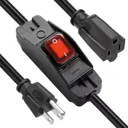 3 Prong Outdoor Extension Cord with Waterproof Switch1875W 14AWG SJTW...