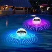 Solar Pool Lighting, Floating Pool Light with RGB Colour Changing Pool Lighting, Waterproof Pond Lighting for Pool Accessories, Underwater LED Light for Swimming Pool, Pond, Fountain, Water Parks (4,