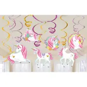 Magical Unicorn Swirl Decorations (Pack of 12)
