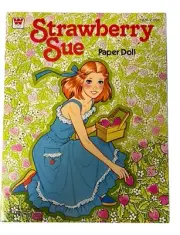 Vtg Whitman Strawberry Sue Paper Doll Playbook 1979 Uncut USA Basket Wagon