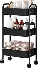 Générique Rolling Storage Cart, 3-Tier Movable Storage Organizer, Multifunctional Shelf Trolley for Kitchen, Bathroom, Office, Laundry Room, Art Supplies, Craft Tools