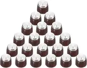 uxcell 20Pcs Guitar Amplifier Push on Fit Knobs for 6mm/0.24" Dia Potentiometer, Control Knob Brown-Silver for Volume Tone Control, Guitar Bass Parts, Chrome
