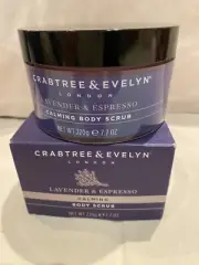 Crabtree & Evelyn Lavender & Espresso Calming Body Scrub 7.7 Oz New