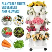 Stackable Pots 5 Tier Vertical Garden Stacking Planters for Herb Flower Plants