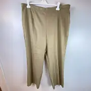 NWT Alfred Dunner Womens Tan Size 24W Classic Fit Pants Pull On