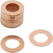 X AUTOHAUX 13mm Inner Dia Copper Crush Washers Flat Car Sealing Gaskets Plate Rings 20pcs