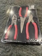 Snap On pl306Aacf100mr 3 piece plier set in red 100th anniversary stamped
