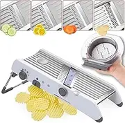HAOLEYAO Adjustable Mandoline Slicer for Kitchen,Stainless Steel Vegetable Chopper - Food Chopper,Vegetable Slicer,Mandolin, Waffle Maker| French Fry Cutter