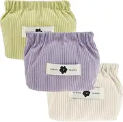 3Pcs Elastic Hair Tie Organizer Corduroy Lipstick Storage Bag Portable Small Cosmetics Organizer Pouches Fashion Travel Makeup Bag Hair Accessory Organizer (Fresh Green + Apricot + Purple)