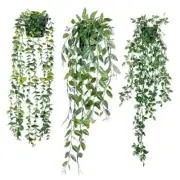 Fake Hanging Plants 3 Pack Artificial Eucalyptus Fake Potted Greenery 3 pack