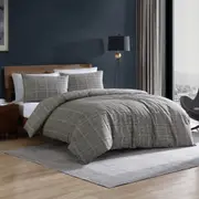 Kenneth Cole Sussex Quilt Cover Set Khaki/Black