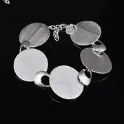 Chain Bracelets,Silver Bracelet,Fashion Bangle,Sterling Silver Bracelet for Women,Ladies 925 Sterling Silver Bracelet Fashion Hand Polishing Wafer Bracelet Elegant Bracelet Ladies Silver Jewellery
