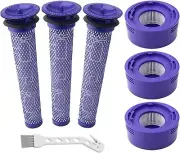 6 Pack Vacuum Filter Replacement Kit for Dyson Dyson V8+, V8, V7 Absolute Animal