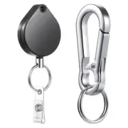 Retractable Keychain Badge Holder Heavy Duty Badge Reel Strong Steel Wire Rope