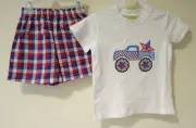 NWT Classic Whimsy Patriotic Truck Applique Outfit Boy's Size 5