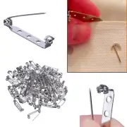 Back Pins Bar Badge Catch Findings Jewellery Making Silver Steel 10/50/100pcs