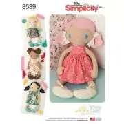 Simplicity 8539 15" Stuffed Whimsy Dolls With Clothes