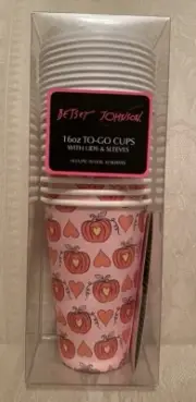 Betsey Johnson 16oz To-Go Cups With Lids 10 Cups
