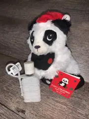7” Panda Bear With Santa Hat Plush Socks + Backpack Clip Christmas
