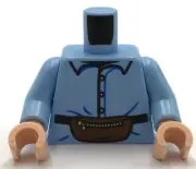 Lego New Bright Light Blue Minifing Torso Shirt w/ Buttons Kidney Hip Waist Bag