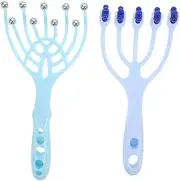 EXQUIMEUBLE 2Pcs Scalp Massager with Rolling Ball Five Claw Head Scratcher for Hair Washing and Relaxation Dual Function Comb for Scalp Health and
