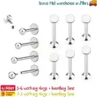 1 Pair Tragus Labret Studs Bar Lip Ear Internally Threaded Piercing Jewellery