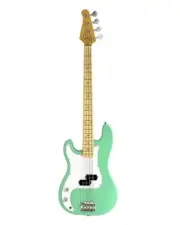 Haze SPB172SGNLH Left handed P.Bass guitar Surf Green with Bag, string and tuner