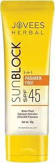 JOVEES UVA/UVB Protection Sun Block Cream SPF 45 (50 g)