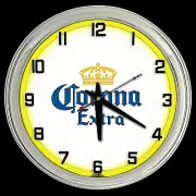 16" Corona Extra Beer Sign Yellow Neon Clock Man Cave Bar Garage